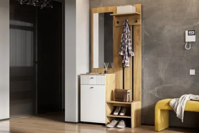 Прихожая Ливенто-1 дуб крафт золотой / белый