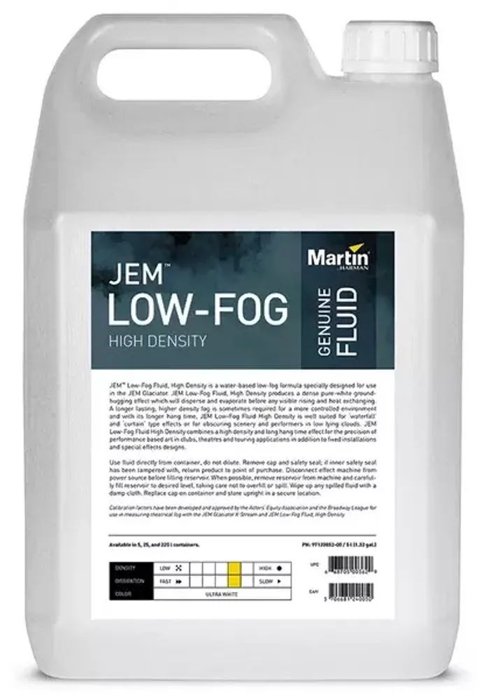 Martin JEM Low-Fog Fluid - Жидкость для генераторов тяжелого дыма 5 л. (на водной основе).