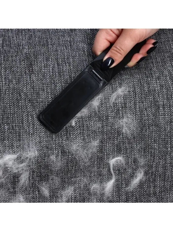 Щётка для одежды складная, 0,6×3,5×9,5 см, цвет чёрный