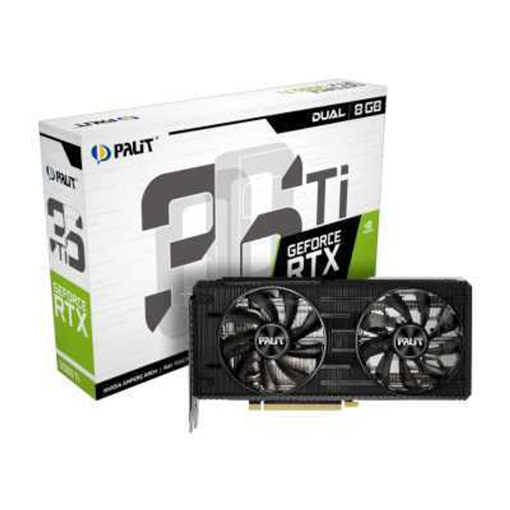 Видеокарта Palit nVidia GeForce RTX 3060 Ti Dual 8Gb NE6306T019P2-190AD