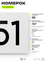 Номер на дверь 851, табличка на дверь для офиса, квартиры, кабинета, аудитории, склада, белая 120х70 мм, Айдентика Технолоджи