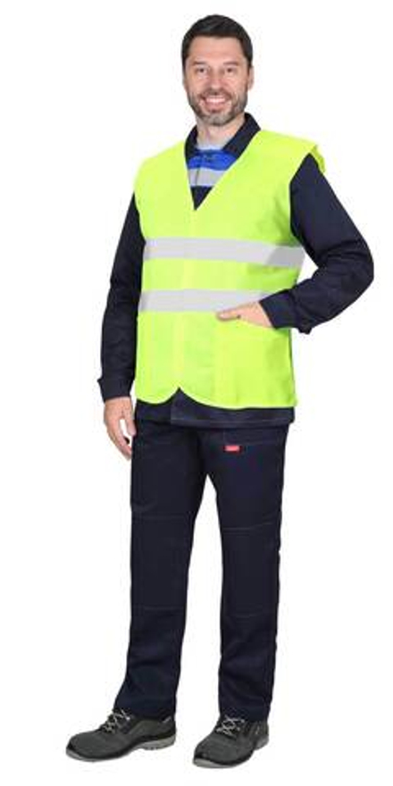 Жилет сигнальный класс 2, 2 СОП (трик.120 гр/м2, карманы) лимонный