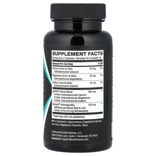 Real Ketones, BHB Science™, баланс при стрессе, 60 капсул