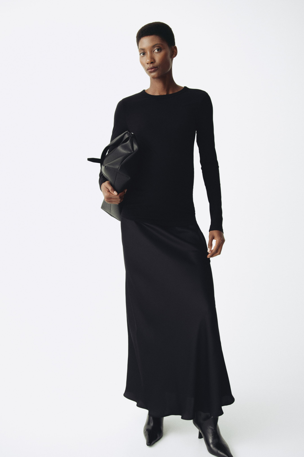 H&M Трикотажная футболка в рубчик для беременных, черный