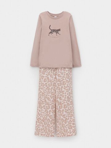 пижама  для девочки  К 1623/кофейный,нежный леопрад
