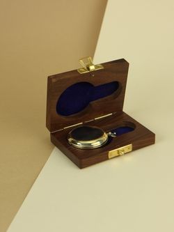 Nautical Карманный компас в деревянном футляре