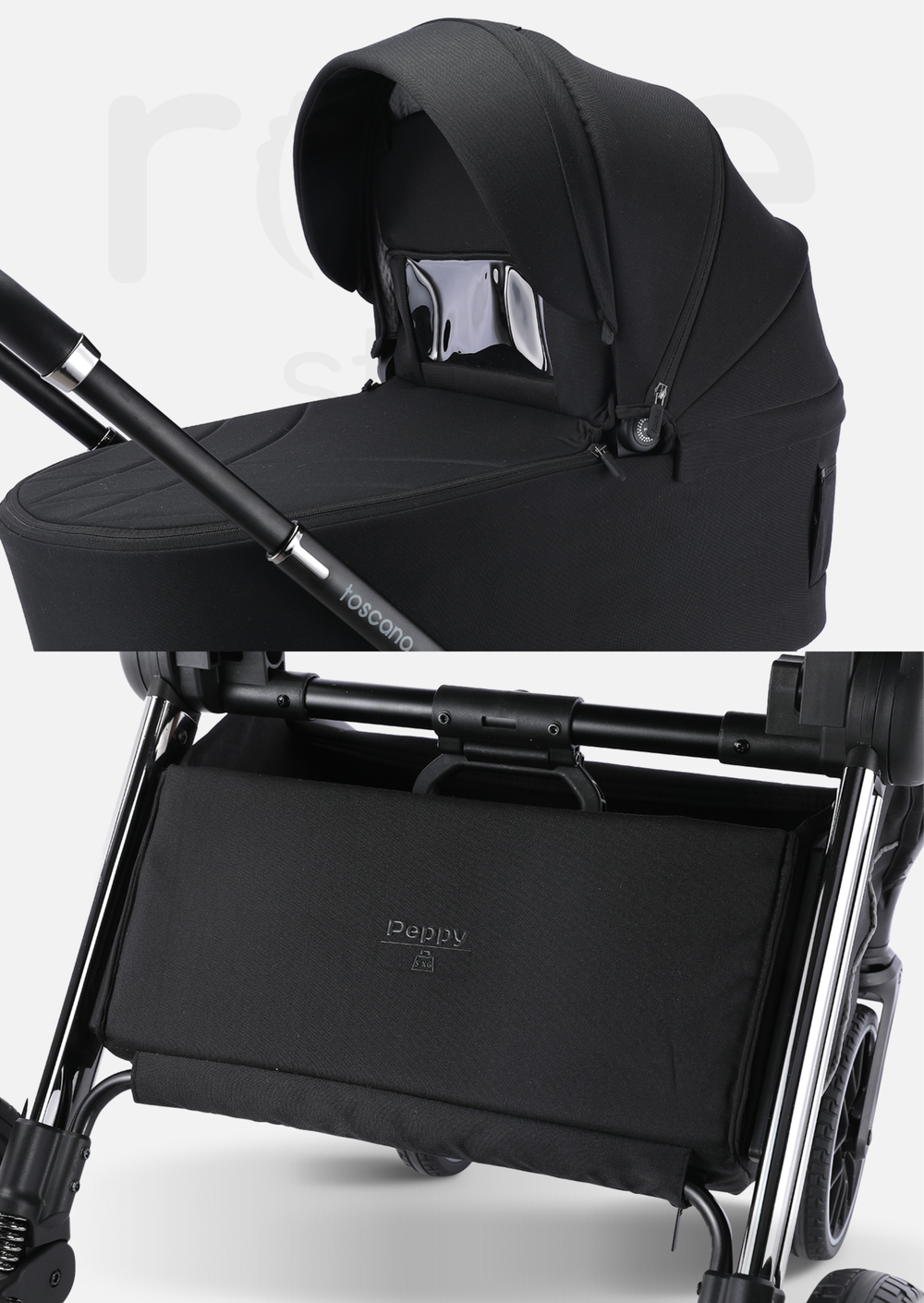 Peppy Коляска детская Toscana 2 в 1 Black (черный)