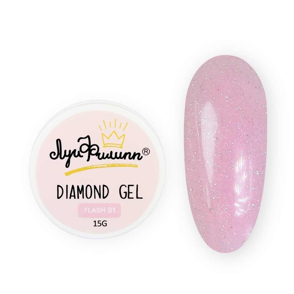 Луи Филипп Diamond Flash Gel 01 - Светоотражающий гель для наращивания, 15мл