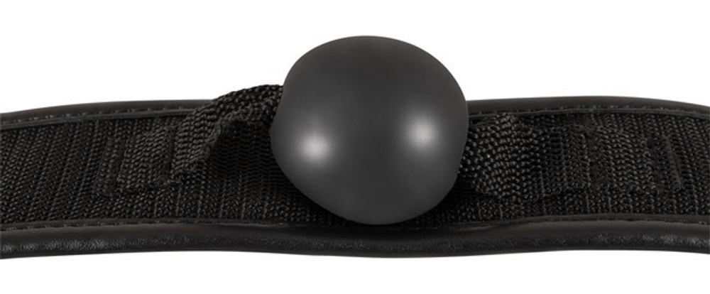 Кляп на широких нейлоновых ремешках Bad Kitty (Цвет: черный)