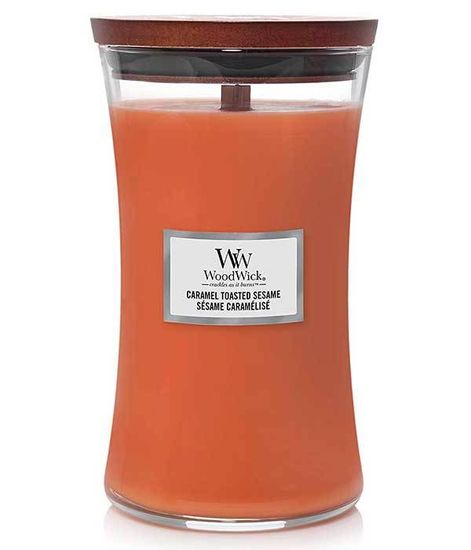 Карамель и жареный кунжут, ароматическая свеча, WoodWick