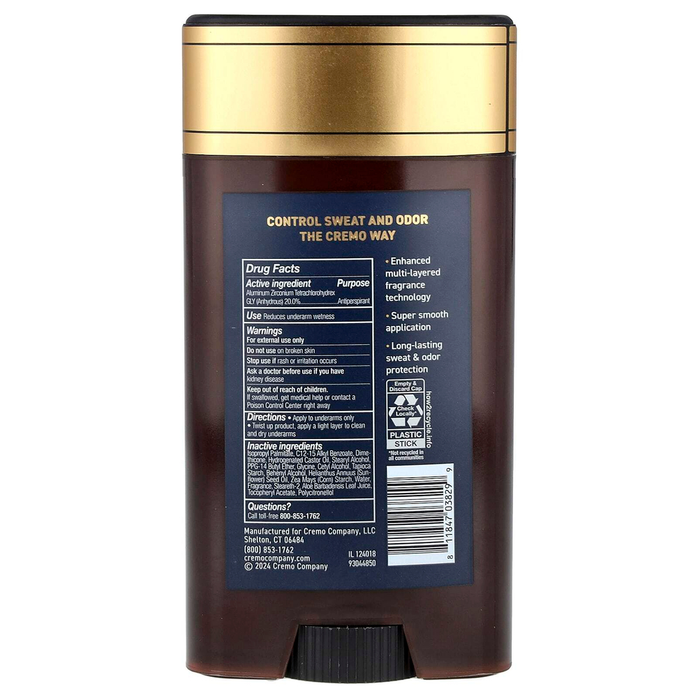 Cremo, Дезодорант и антиперспирант, пало санто, 75 г (2,65 унции)