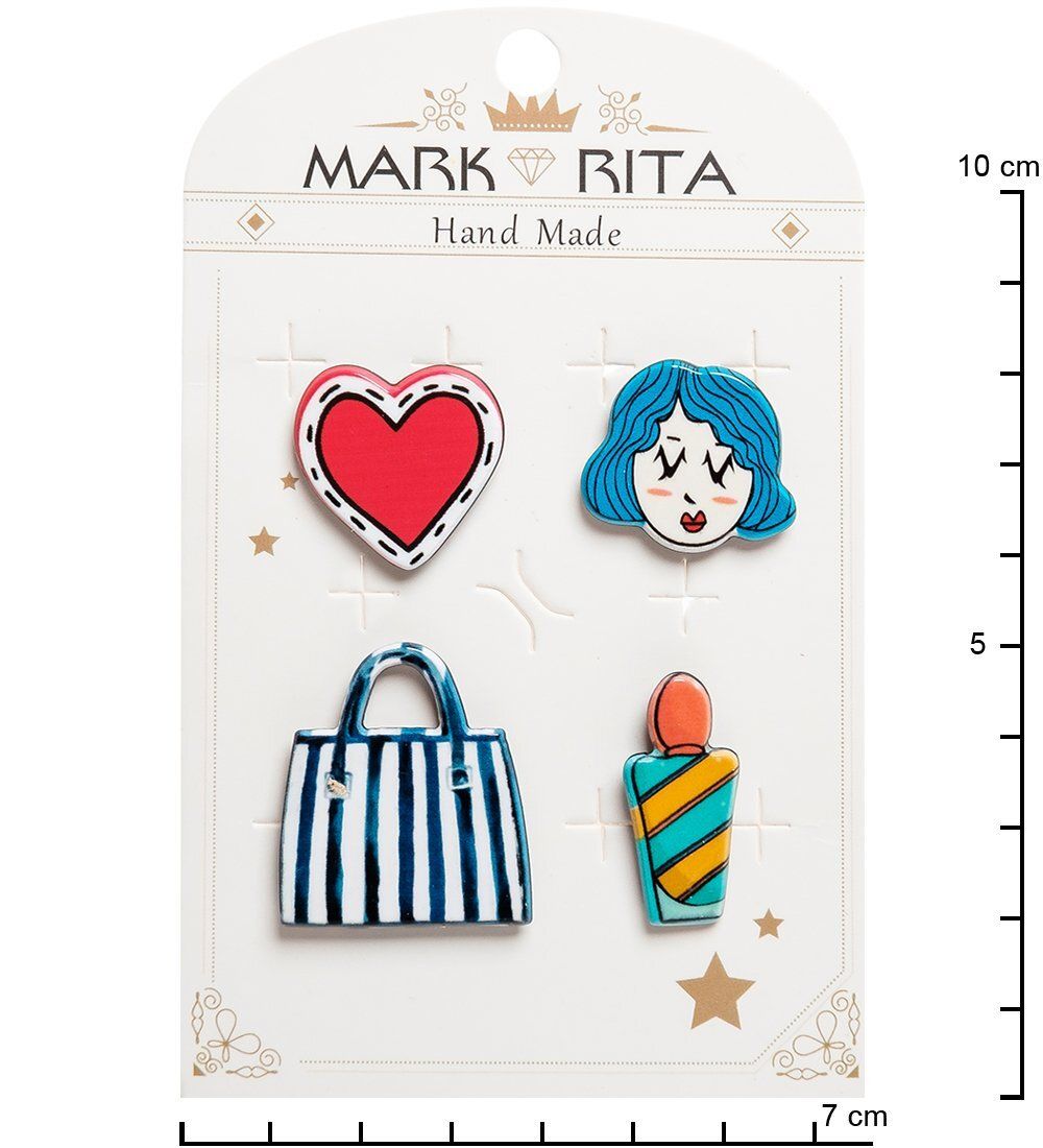 MR- 70 Н-р брошей с цанговым зажимом бабочка «Гламурный стиль» Mark Rita