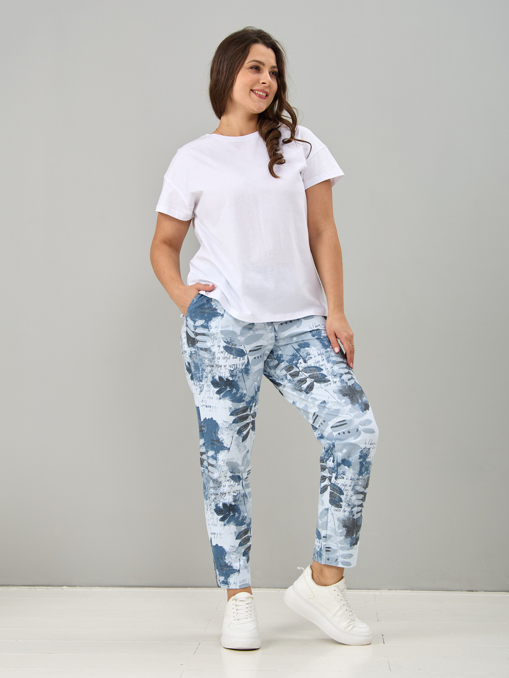 Брюки Бдж-129/морволна-джинслистья