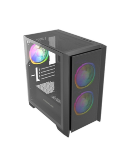 Powercase Alisio Micro Z3B ARGB, Tempered Glass, 3x 120mm ARGB fan, чёрный, mATX  (CAMZB-A3)