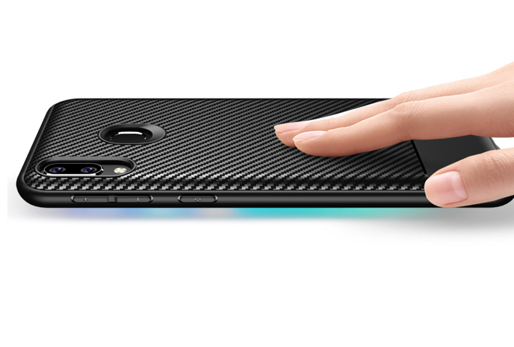 Ультра тонкий чехол на Samsung Galaxy M20 стиль под карбон, серии Fit от Caseport