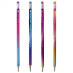 Набор ч/г карандашей, Yalong HB, "Градиент", дерево, c ластиком, круглый, заточенный, ассорти, 12 шт/уп, европодвес