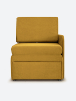Кресло-кровать "Миник" с левым подлокотником, под правую руку, велюр Dream Yellow