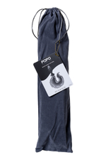 Анальная втулка с бело-розовым хвостом M черная 2,5 см