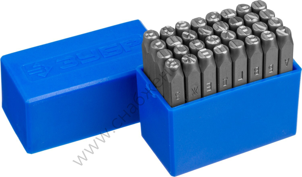 ЗУБР 6 мм, кириллица, Штамповочные буквенные клейма, Профессионал (21503-06)