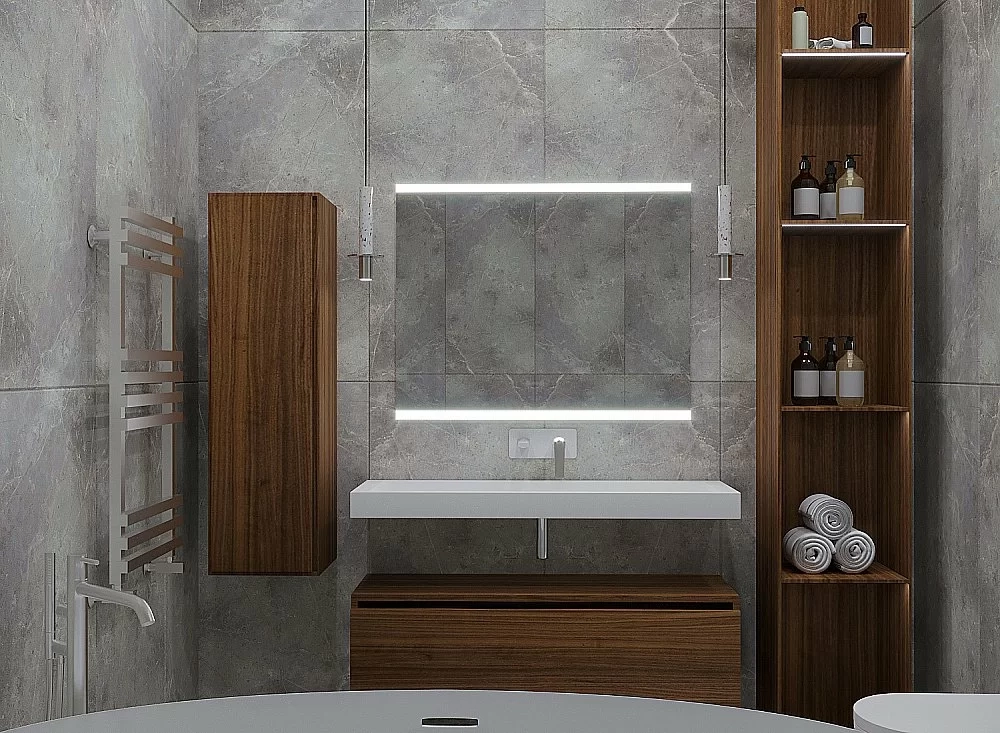 Тумба с раковиной Armadi Art Flat 120 темный дуб