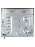 Газовая варочная панель шириной 60 см, Macbi MBH64WFGI.V2-BL Чернаяс Wok-конфоркой, Черное закаленное стекло, Электроподжиг, Газ-контроль, Решетки из чугуна