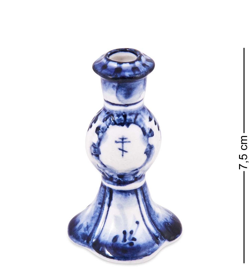 ГЛ- 084 Подсвечник (Гжельский фарфор)