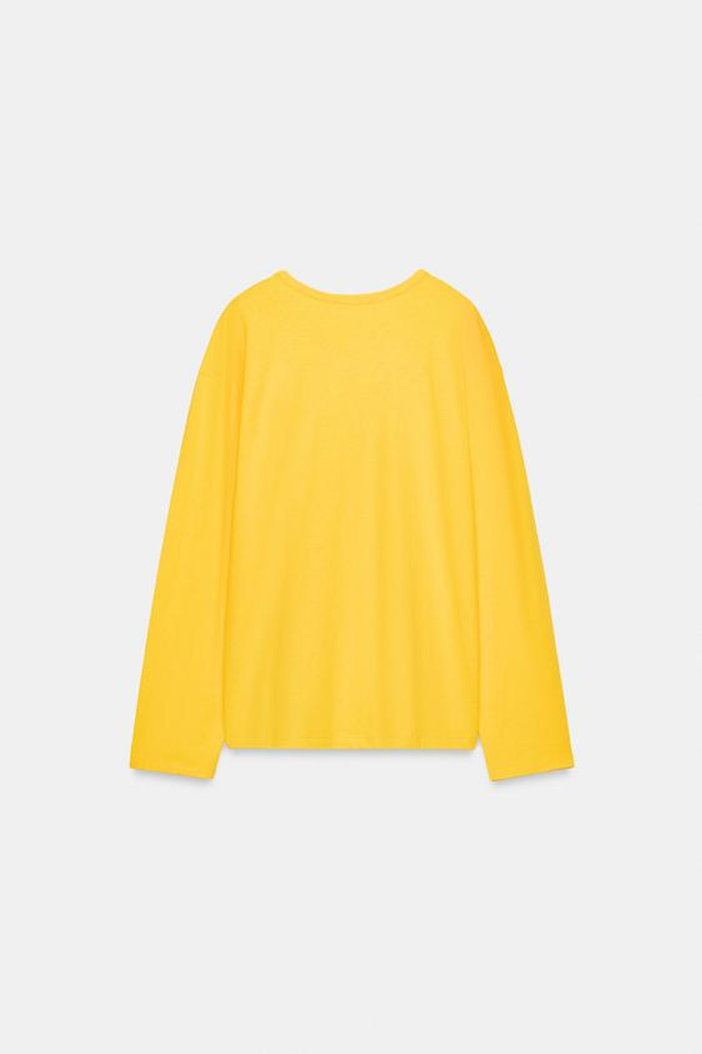 ZARA ФУТБОЛКА ИЗ ХЛОПКА И ЛЬНА, ЖЕЛТЫЙ