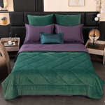 КПБ на резинке Сатин Velvet Premium с Одеялом VPR005, Евро, 4 наволочки, простынь 160*200*25