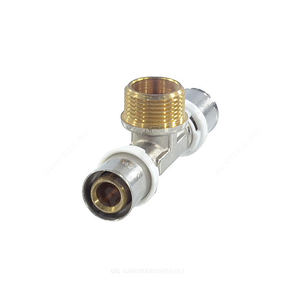Тройник МП латунь пресс Дн 20х3/4"х20 НР ГОСТ 32415-2013 8012 Aquasfera 8012-03