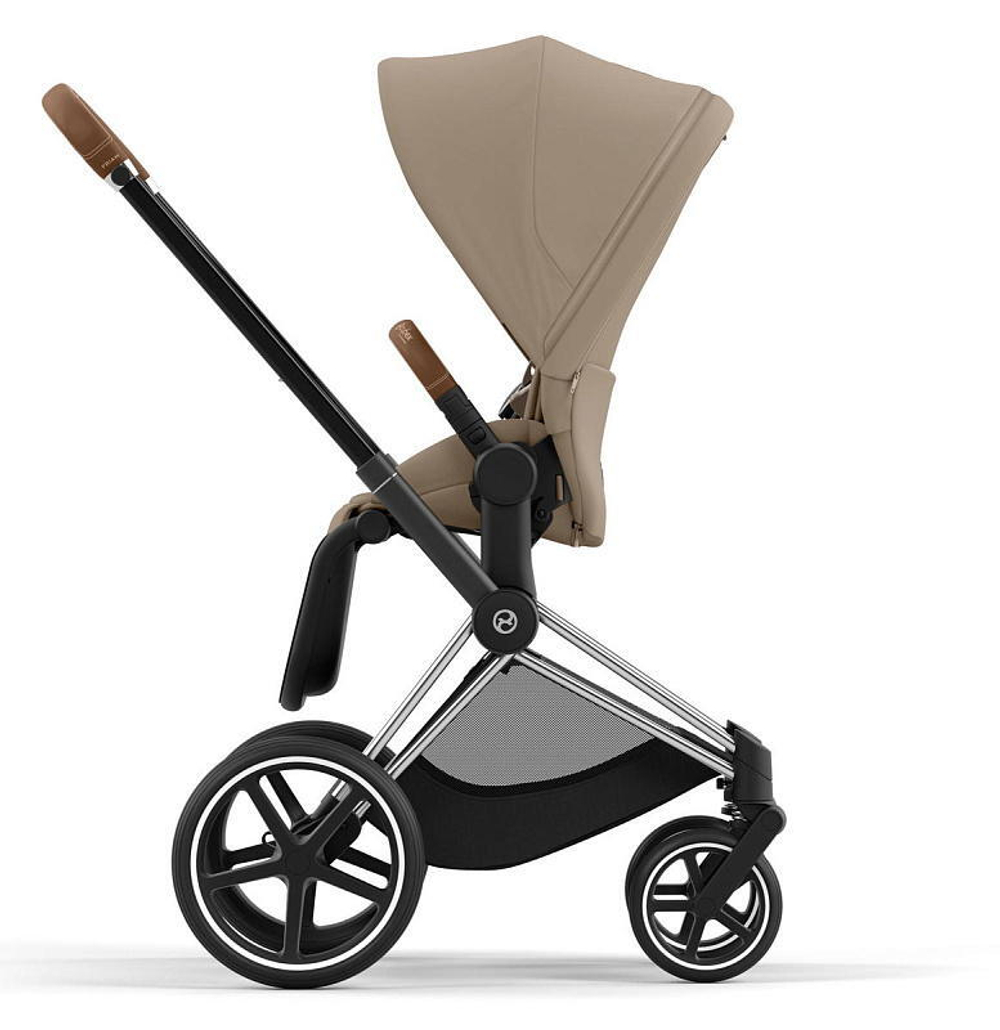 Коляска 3 в 1 Cybex Priam IV Chrome Brown complete и автокресло Cloud T i-Size Mirage Grey Cozy Beige