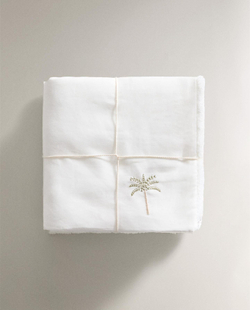 Zara Home - Набор полотенец для рук с вышитыми пальмами (комплект из 2 предметов)), белый, 30х30 см