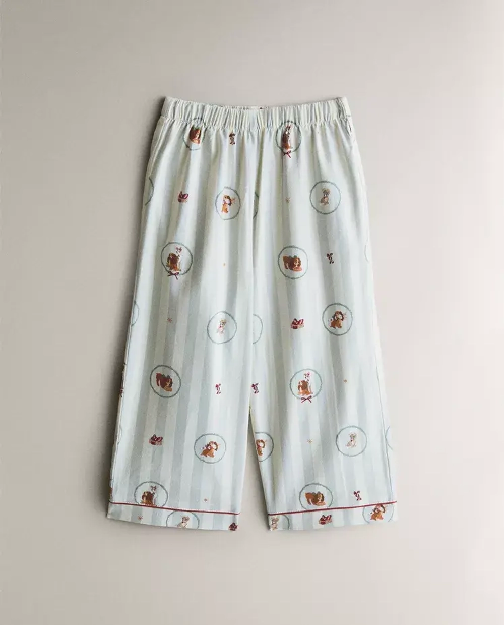 ZARA HOME ХЛОПКОВАЯ ПИЖАМА С ПРИНТОМ "ЛЕДИ И БРОДЯГА", ЭКРЮ