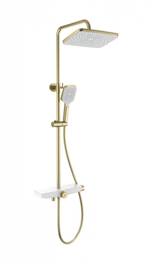 Душевая система с термостатом WONZON & WOGHAND ThermoKlick, Брашированное золото (WW-B3098-A-BG)