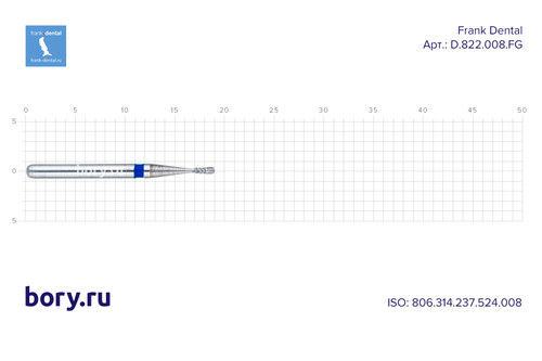 Бор алмазный стандартный Frank Dental типа FG - D.822.008.FG