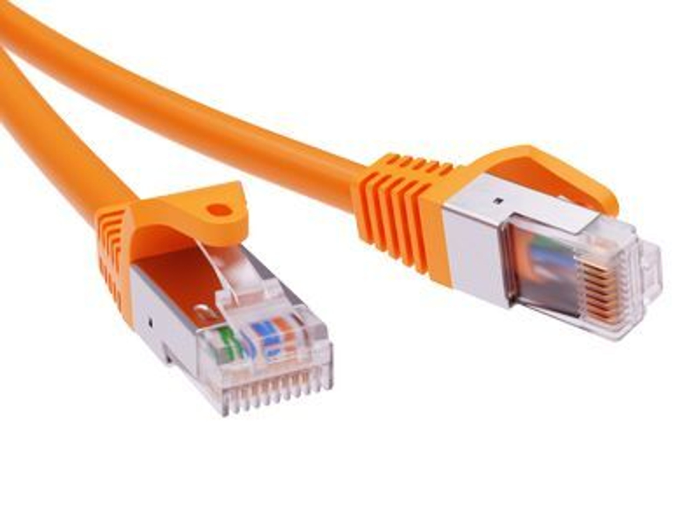 Патч-корд экранированный CAT6A F/UTP 4х2, LSZH, оранжевый, 5.0м
