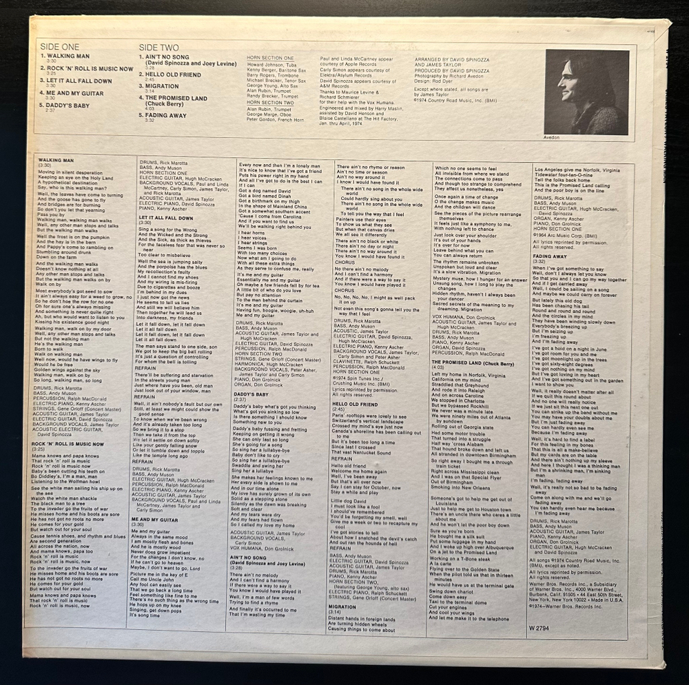 James Taylor- Walking Man (США 1974г.)