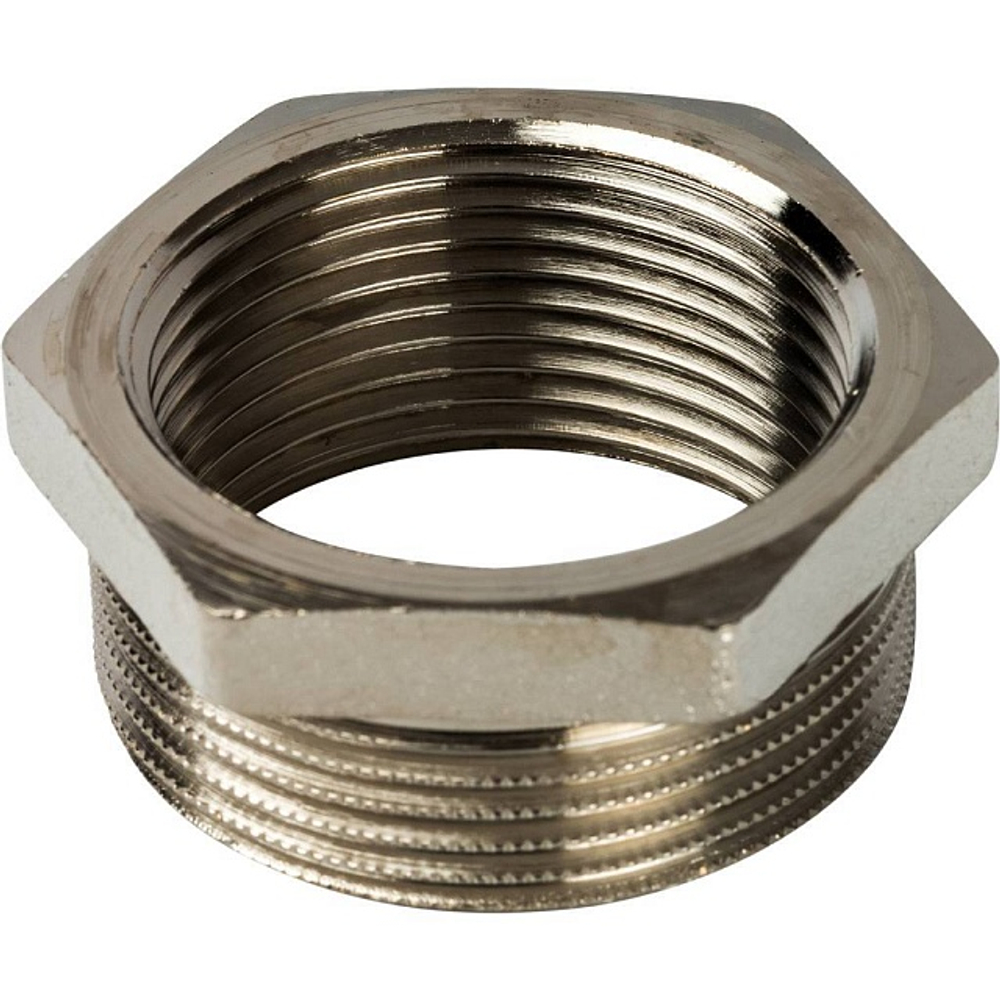 Футорка STOUT SFT 0029 - 1"1/4 x 1" (для стальных труб, латунь никелированная)