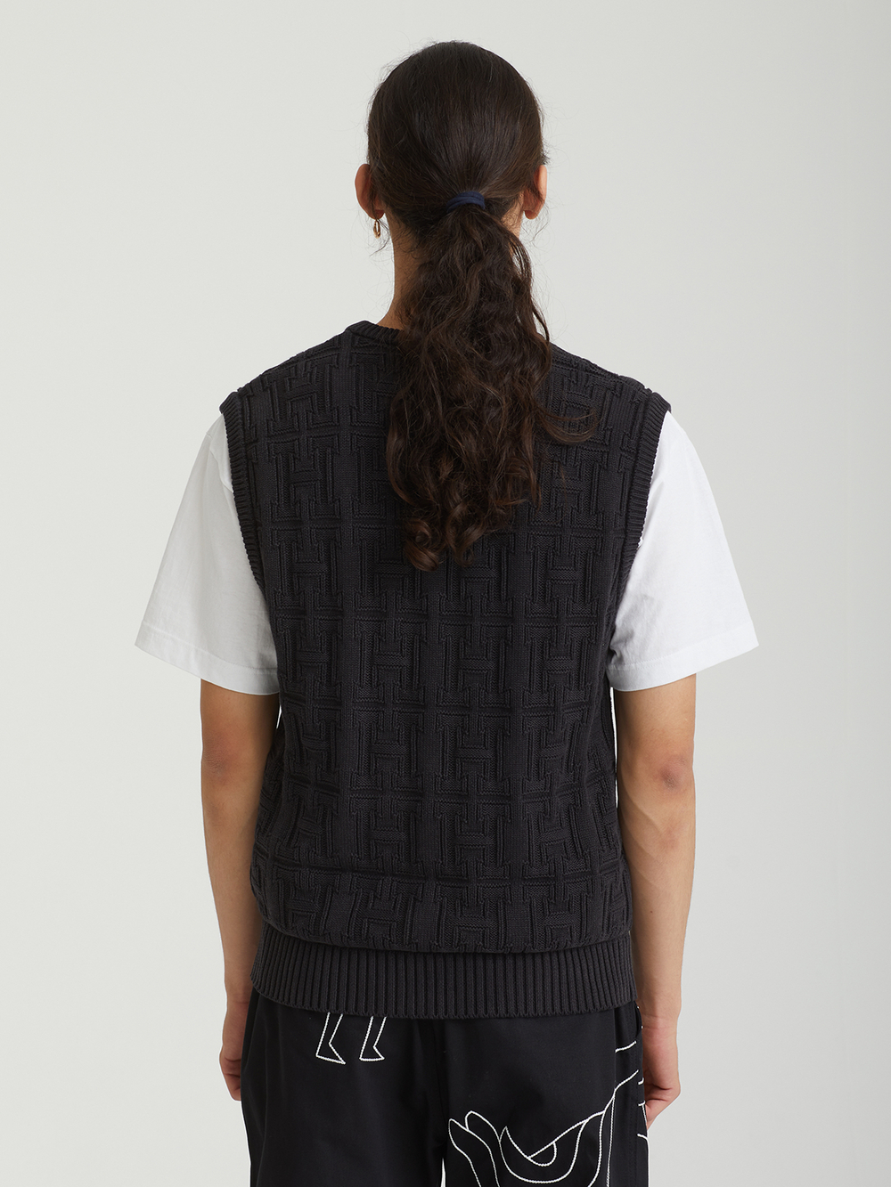 Мужской Жилет Interlaced Jacquard Overdyed