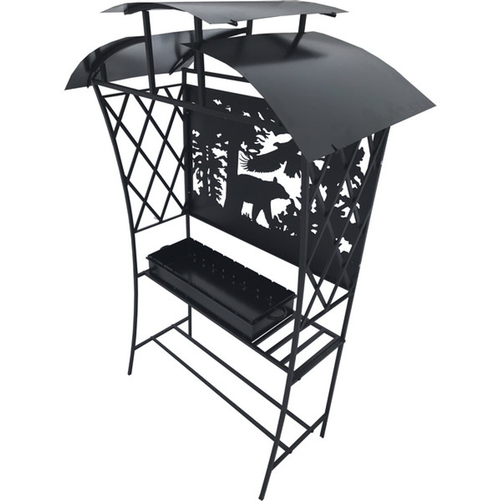 Мангал с крышей, резной Garden Story Медведь 1,2 м (2 уп.)