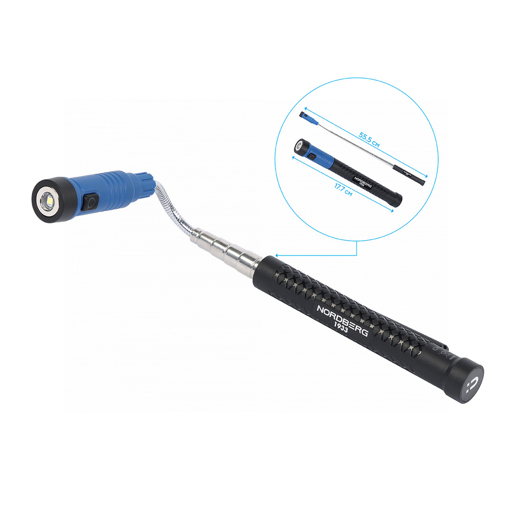 Фонарь светодиодный гибкий, аккумуляторный, с магнитным захватом NORDBERG 1933