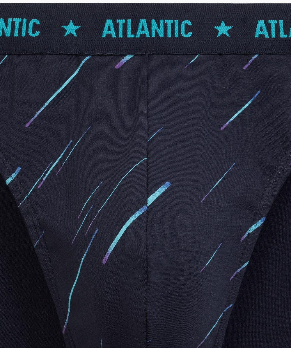 Мужские трусы слипы спорт Atlantic, набор 3 шт., хлопок, темно-синий, 3MP-207