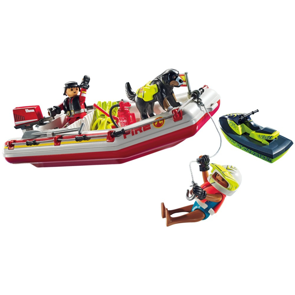 Playmobil - Action Heroes Лодка пожарной службы с водным скутером 71464