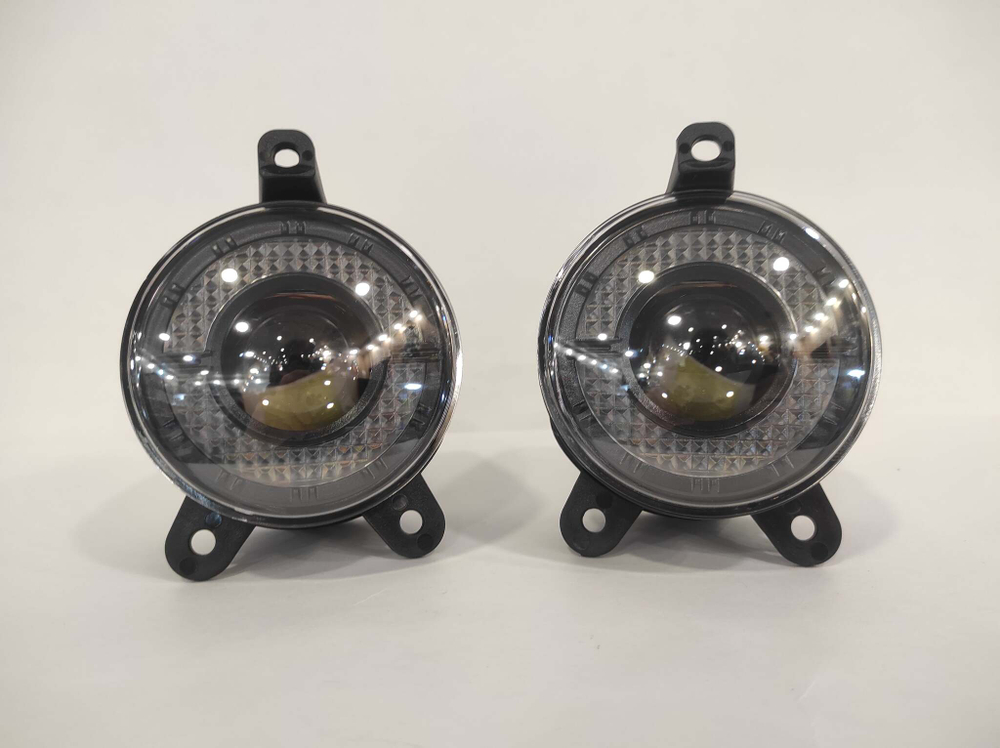 M75 BI, - Белый / ПТФ (M75, белый) линзы Bi-LED (Газель, LADA Приора 1 и 2, Шевроле Нива), светодиодные противотуманные фары (2 шт. / комплект)
