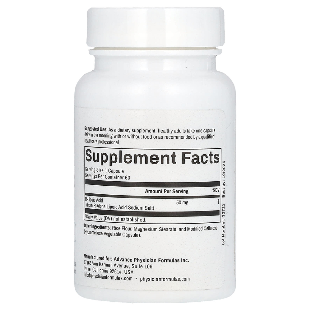 Advance Physician Formulas, R-липоевая кислота, 50 мг, 60 капсул