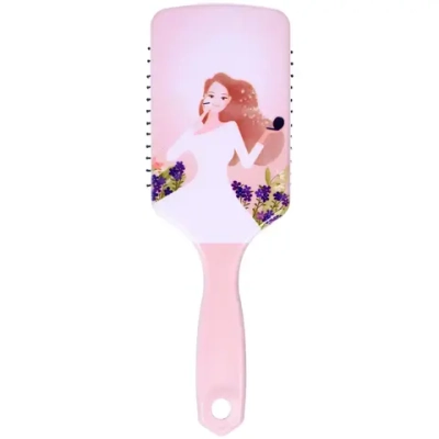 Расческа массажная прямоугольная форма «КОЛЛЕКЦИЯ ИМАНИ - ПАРНАУ», микс 4 дизайна, 24*7,5см (PVC упаковка)