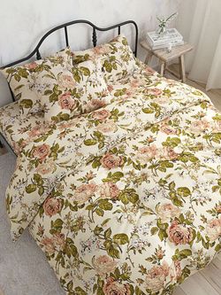 Постельное белье  "Прохоровская роза" 2-спальный   наволочки 50х70 2шт Простынь на резинке 160х200 см  Пододеяльник 175х215 см