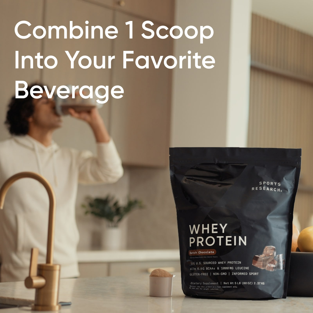 Sports Research, сывороточный протеин, со вкусом голландского шоколада, 1,03 кг (2,26 фунта)
