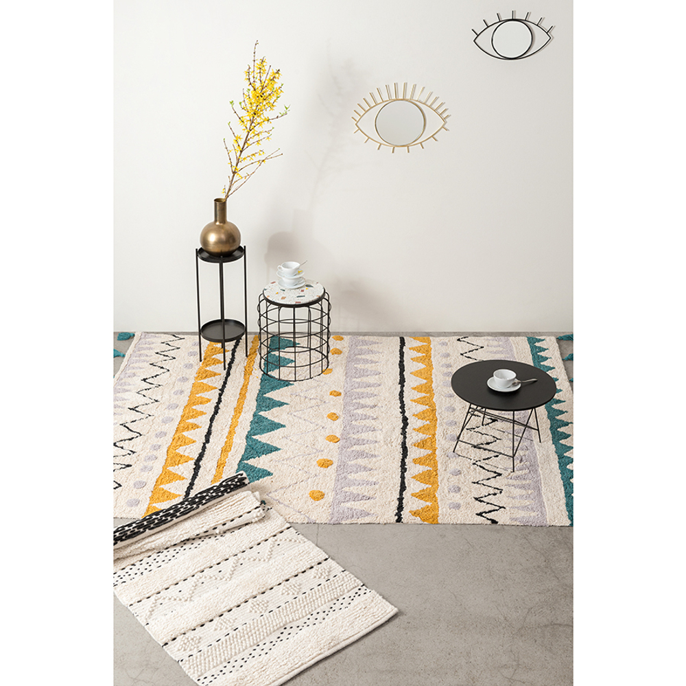 Ковер из хлопка с контрастным этническим орнаментом из коллекции ethnic, 160x230 см