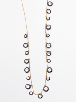 Massimo Dutti Ожерелье со стразами в винтажном стиле, золотистый