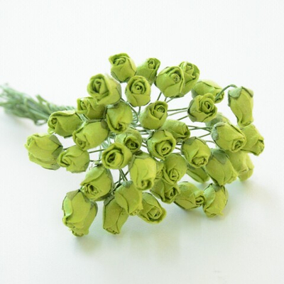 Роза бутон средняя на ножке, длина 1,5см, цвет в ассортименте